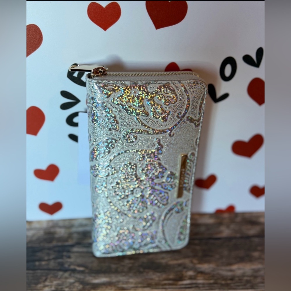 Brahmin Chrome Estonia SURI Wallet Holographic Silver Chrome Sparkle NWT FIRM - Picture 5 of 11